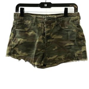 American Eagle Women Camouflage 100% Vintage Hi-Rise Festival Cutoff Women 6